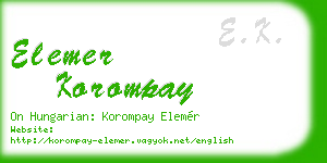 elemer korompay business card